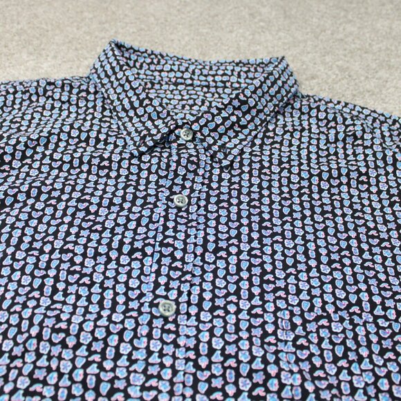 Tori Richard AOP Shirt Mens 2XL XXL Blue Beach All Over Print Stretch S/S Button - Picture 5 of 13